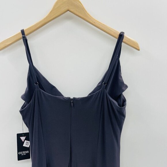Guess Womens Size 14 Faux Wrap Cowlneck Slip Dress in Slate Gray Stretch $108 - Picture 5 of 8